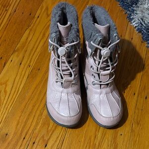 UGG Pink and Gray Fur-Lined Boots
